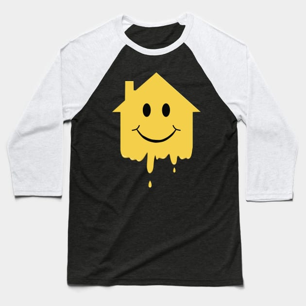 Acid House Happy Hardcore Meltdown Baseball T-Shirt by RuftupDesigns